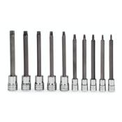 Jeu de 10 douilles longues TORX® pour entraînement combiné (T8-T50)