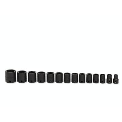 Jeu de 14 douilles à chocs peu profonds Métrique Flank Drive® à 6 pans, prise 3/8"