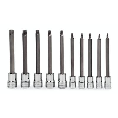 Jeu de 10 douilles longues TORX® pour entraînement combiné (T8-T50)