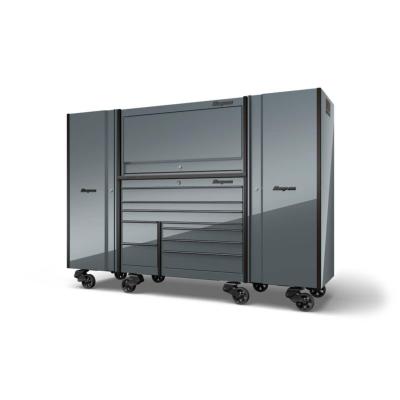 Servante de 54 po à 9 tiroirs à double rangée Masters Series avec PowerDrawer et SpeeDrawer  gris orage avec garnitures noires 