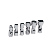 Jeu de 6 douilles articulé peu profondes à prise 1/4 po et 6 pans métriques Flank Drive®