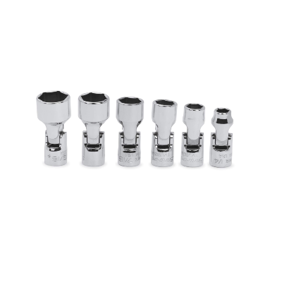 Jeu de 6 douilles articulé peu profondes à prise 1/4 po et 6 pans métriques Flank Drive®
