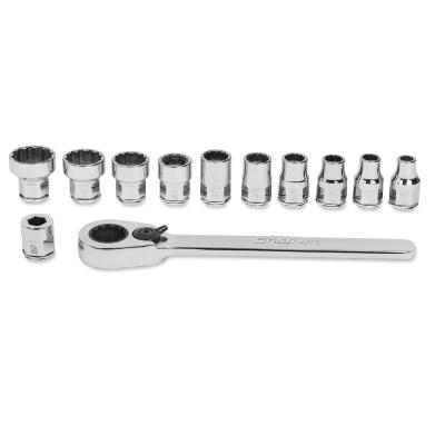 Ensemble de 12 cliquets/douilles à profil bas SAE Flank Drive® à 12 points d'entraînement 1/4' (3/16-9/16')