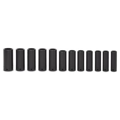 Jeu de 12 douilles à chocs profonds à 12 pans métriques Flank Drive® à prise 1/2 "
